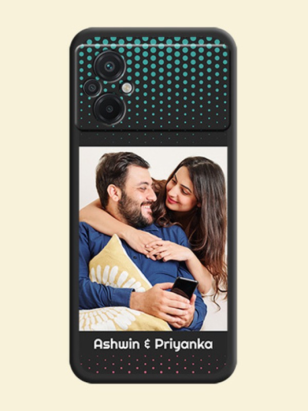 Faded Dots with Grunge Photo Frame and Text on Space Black Custom Soft Matte Phone Cases - Poco M5
