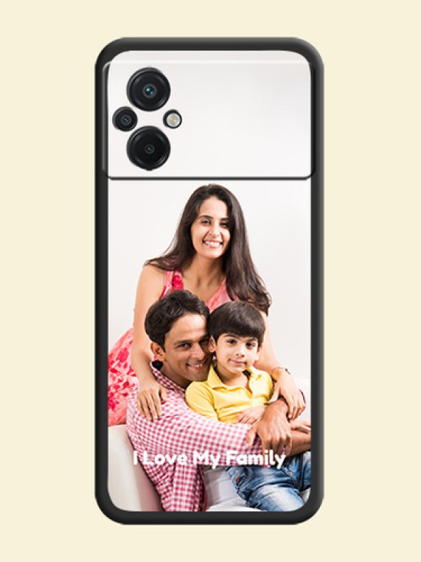 Full Single Pic Upload With Text On Space Black Personalized Soft Matte Phone Covers -Poco M5