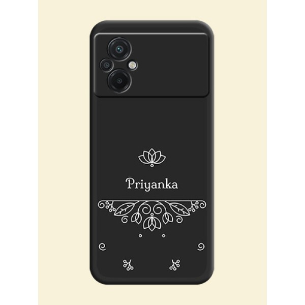 Lotus Garden Custom Text On Space Black Personalized Soft Matte Phone Covers -Poco M5
