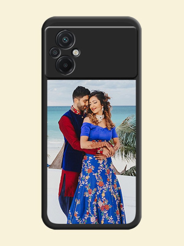 Image Upload With Space Black Color On Custom Soft Matte Mobile Back Cover - Poco M5