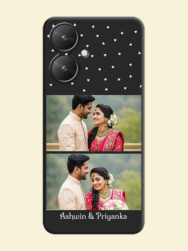 Miniature Love Symbols with Name On Space Black Custom Soft Matte Mobile Back Cover - Poco M6 5G