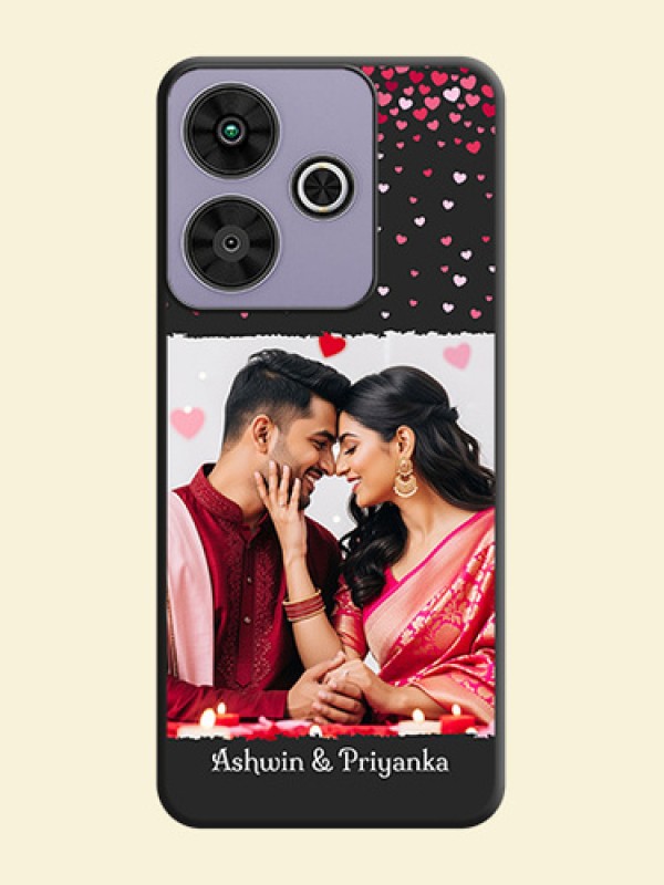 Fall in Love with Your Partner on Photo On Space Black Custom Soft Matte Mobile Back Cover - Poco M6 Plus 5G
