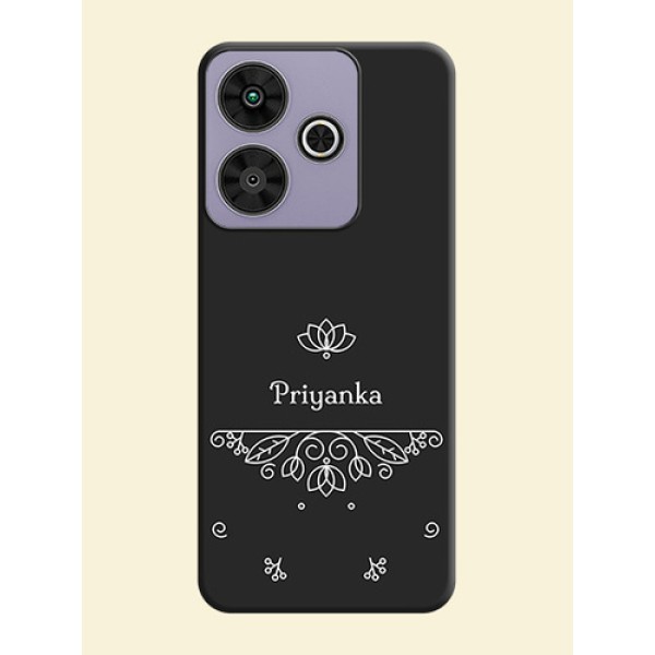 Lotus Garden Custom Text On Space Black Custom Soft Matte Mobile Back Cover - Poco M6 Plus 5G