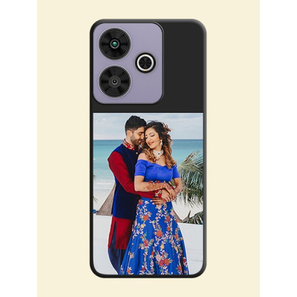 Image Upload With Space Black Color On Custom Soft Matte Mobile Back Cover - Poco M6 Plus 5G