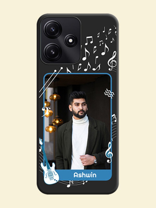 Musical Theme Design with Text - Photo on Space Black Soft Matte Mobile Case - Poco M6 Pro 5G