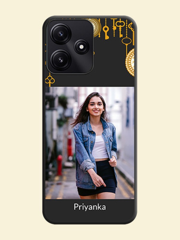 Decorative Design with Text on Space Black Custom Soft Matte Back Cover - Poco M6 Pro 5G
