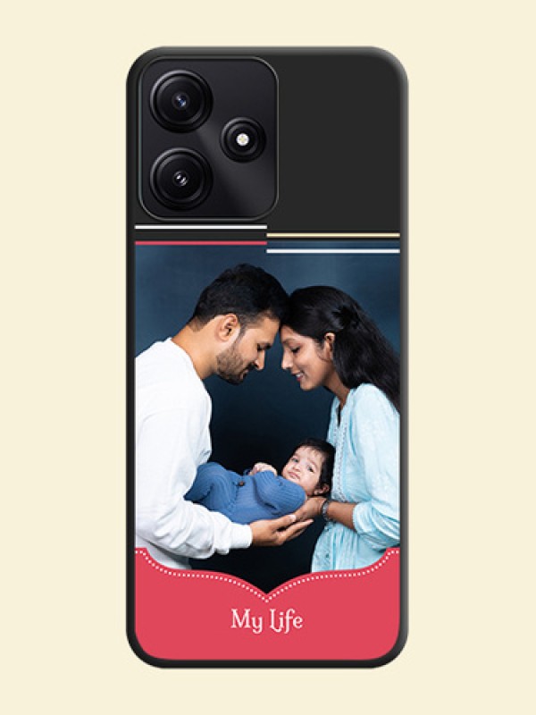 Classic Plain Design with Name - Photo on Space Black Soft Matte Phone Cover - Poco M6 Pro 5G