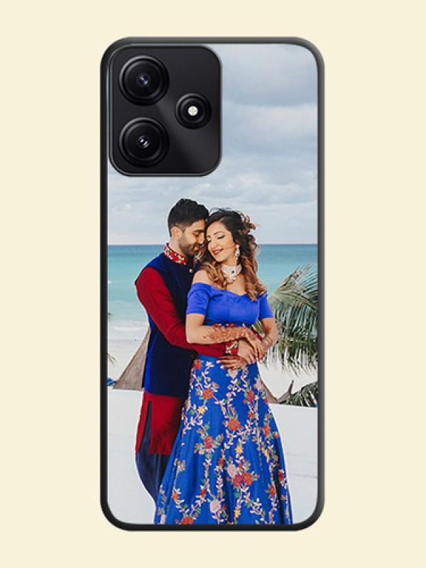 Full Single Pic Upload On Space Black Personalized Soft Matte Phone Covers - Poco M6 Pro 5G