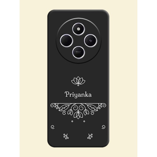Lotus Garden Custom Text On Space Black Custom Soft Matte Mobile Back Cover - Poco M7 5G
