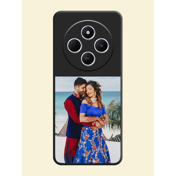 Image Upload With Space Black Color On Custom Soft Matte Mobile Back Cover - Poco M7 5G