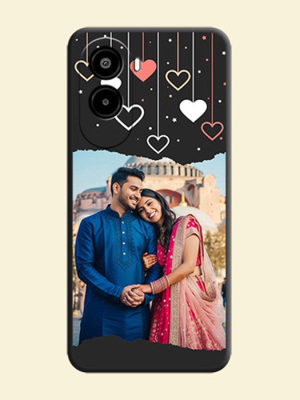 Love Hangings with Splash Wave Picture On Space Black Custom Soft Matte Mobile Back Cover - Poco M7 Plus 5G