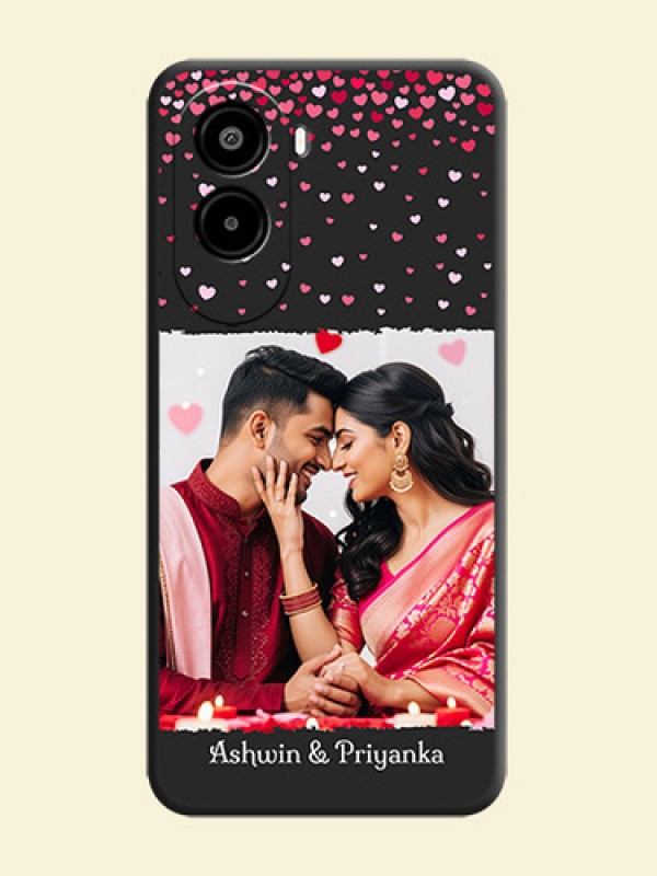 Fall in Love with Your Partner on Photo On Space Black Custom Soft Matte Mobile Back Cover - Poco M7 Plus 5G