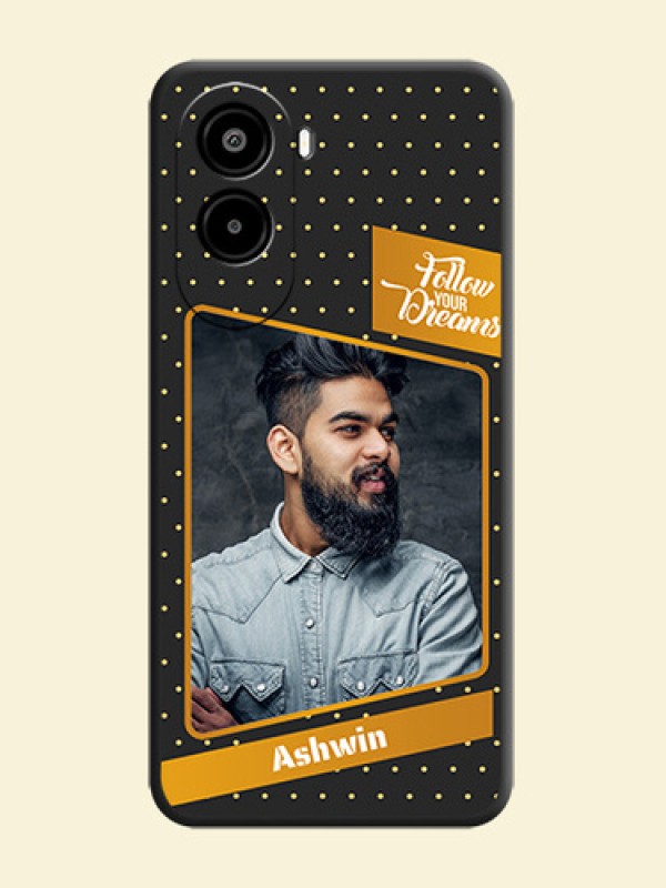 Follow Your Dreams with White Dots On Space Black Custom Soft Matte Mobile Back Cover - Poco M7 Plus 5G
