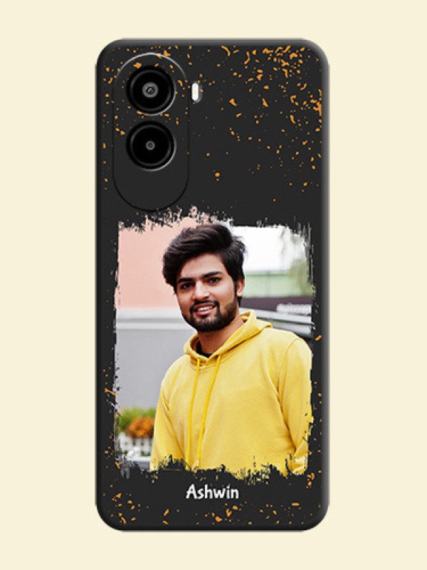 Spray Free Design on Photo On Space Black Custom Soft Matte Mobile Back Cover - Poco M7 Plus 5G