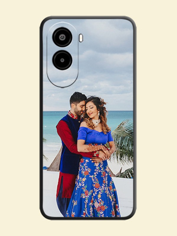 Full Single Pic Upload On Space Black Custom Soft Matte Mobile Back Cover - Poco M7 Plus 5G