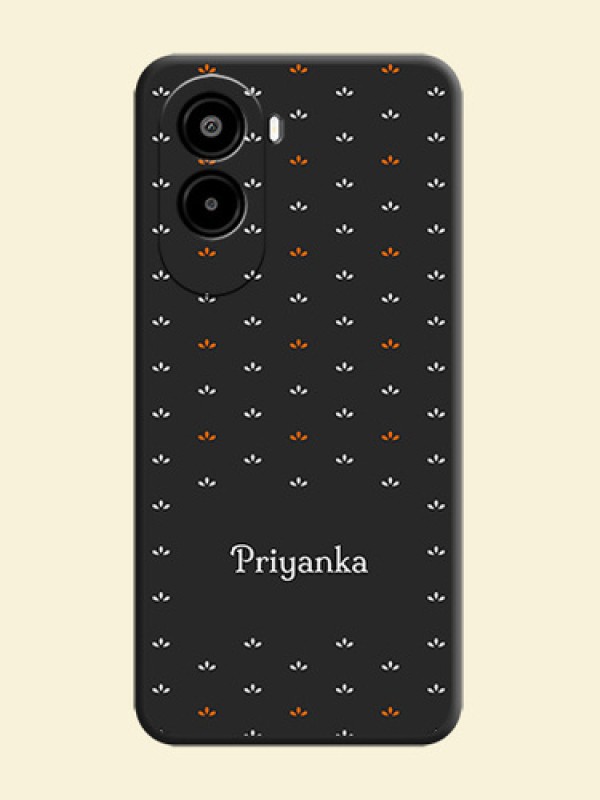 Simple Pattern With Custom Text On Space Black Custom Soft Matte Mobile Back Cover - Poco M7 Plus 5G