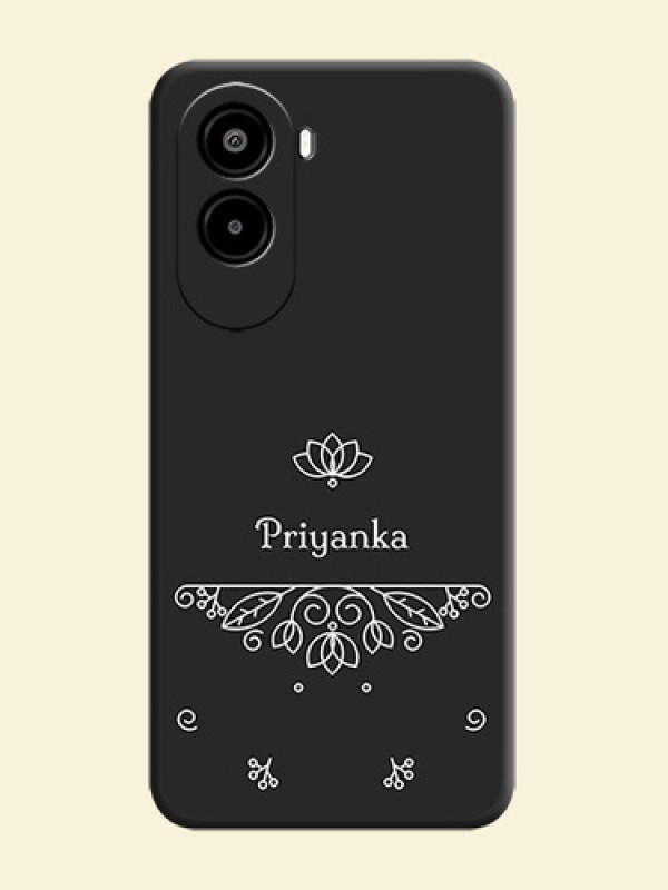 Lotus Garden Custom Text On Space Black Custom Soft Matte Mobile Back Cover - Poco M7 Plus 5G