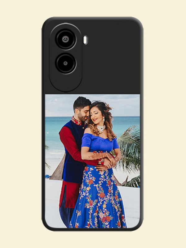 Image Upload With Space Black Color On Custom Soft Matte Mobile Back Cover - Poco M7 Plus 5G