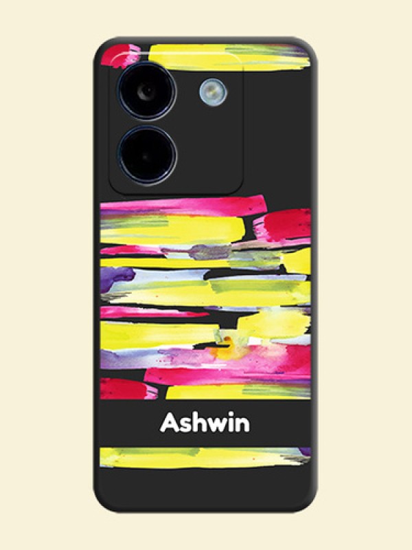 Brush Coloured On Space Black Custom Soft Matte Mobile Back Cover - Poco M7 Pro 5G