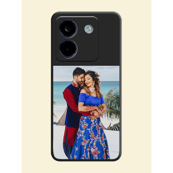 Image Upload With Space Black Color On Custom Soft Matte Mobile Back Cover - Poco M7 Pro 5G