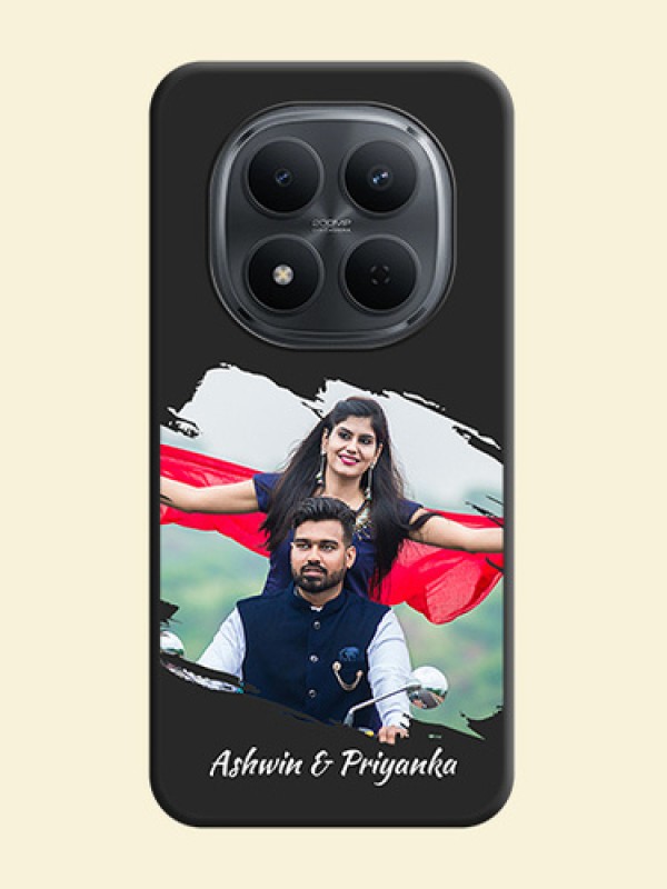 Grunge Brush Strokes on Photo On Space Black Custom Soft Matte Mobile Back Cover - Poco M8 5G
