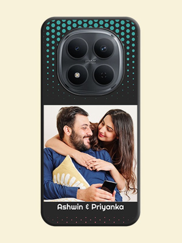 Faded Dots with Grunge Photo Frame and Text On Space Black Custom Soft Matte Mobile Back Cover - Poco M8 5G