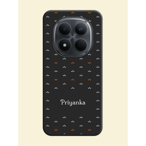 Simple Pattern With Custom Text On Space Black Custom Soft Matte Mobile Back Cover - Poco M8 5G