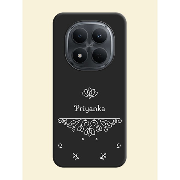 Lotus Garden Custom Text On Space Black Custom Soft Matte Mobile Back Cover - Poco M8 5G