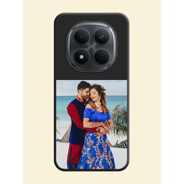 Image Upload With Space Black Color On Custom Soft Matte Mobile Back Cover - Poco M8 5G