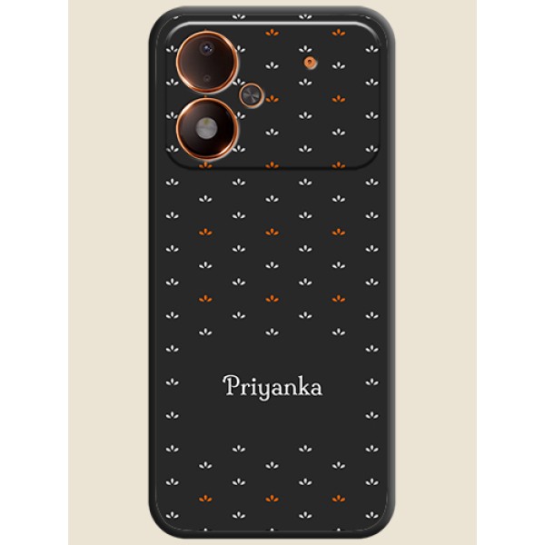Simple Pattern With Custom Text On Space Black Custom Soft Matte Mobile Back Cover - Poco M8 Power 5G