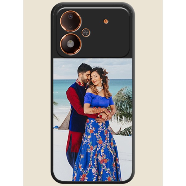 Image Upload With Space Black Color On Custom Soft Matte Mobile Back Cover - Poco M8 Power 5G