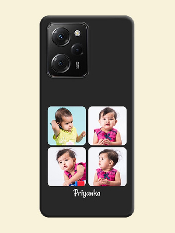Floral Art with 6 Image Holder - Photo on Space Black Soft Matte Mobile Case -Poco X5 Pro 5G