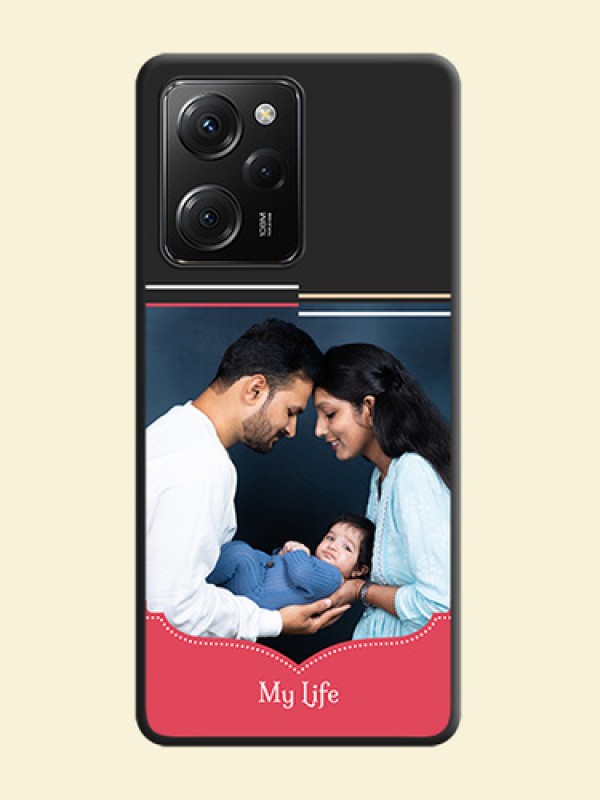 Classic Plain Design with Name - Photo on Space Black Soft Matte Phone Cover -Poco X5 Pro 5G
