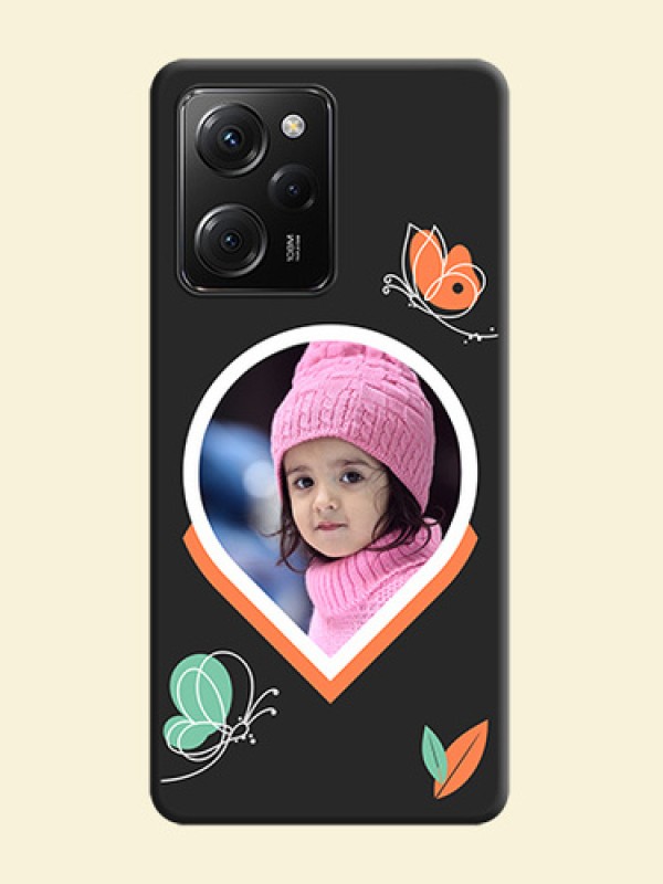 Upload Pic With Simple Butterly Design On Space Black Personalized Soft Matte Phone Covers -ApplePoco X5 Pro 5G