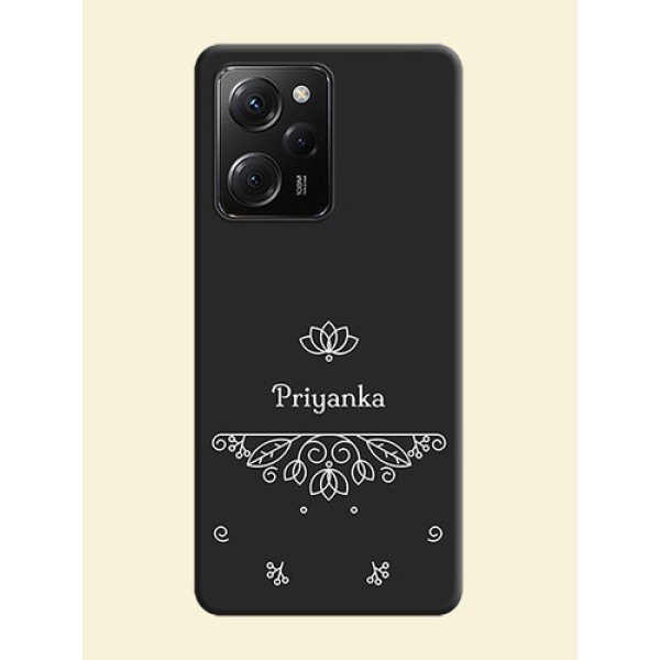 Lotus Garden Custom Text On Space Black Personalized Soft Matte Phone Covers -ApplePoco X5 Pro 5G
