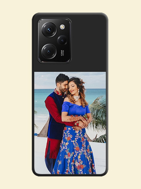 Image Upload With Space Black Color On Custom Soft Matte Mobile Back Cover - Poco X5 Pro 5G
