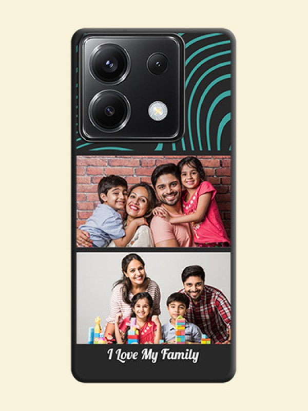 Wave Pattern with 2 Image Holder on Space Black Personalized Soft Matte Phone Covers - Poco X6 5G