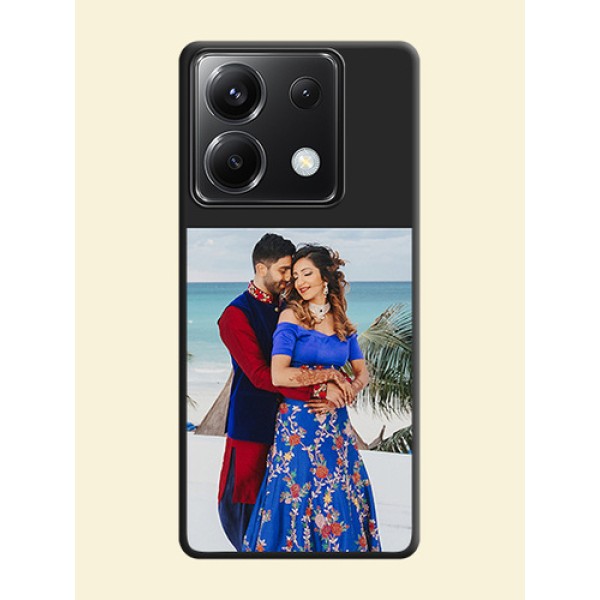 Image Upload With Space Black Color On Custom Soft Matte Mobile Back Cover - Poco X6 5G