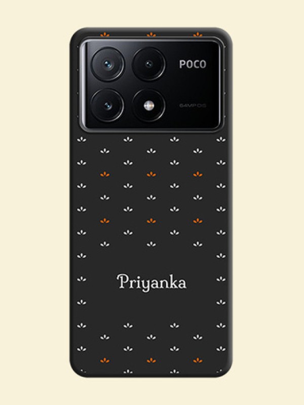 Simple Pattern With Custom Text On Space Black Personalized Soft Matte Phone Covers - Poco X6 Pro 5G