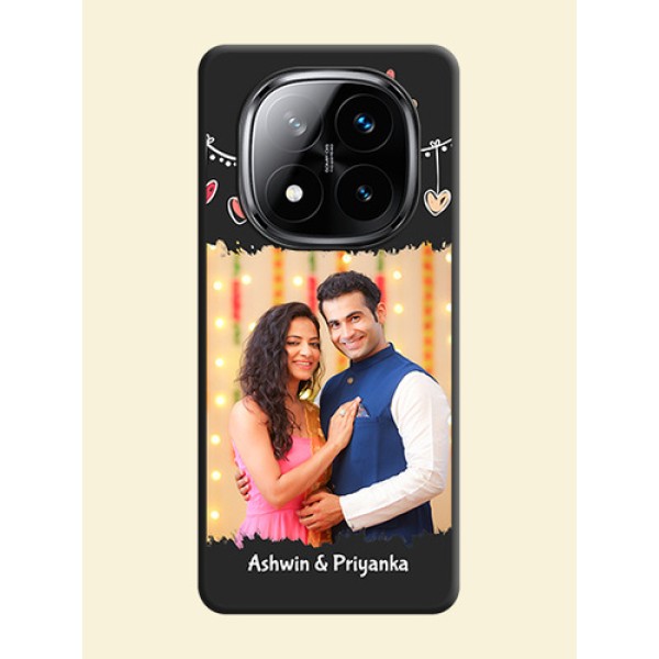 Pink Love Hangings with Name On Space Black Custom Soft Matte Mobile Back Cover - Poco X7 5G Pink Love Hangings with Name On Space Black Custom Soft Matte Mobile Back Cover - Poco X7 5G