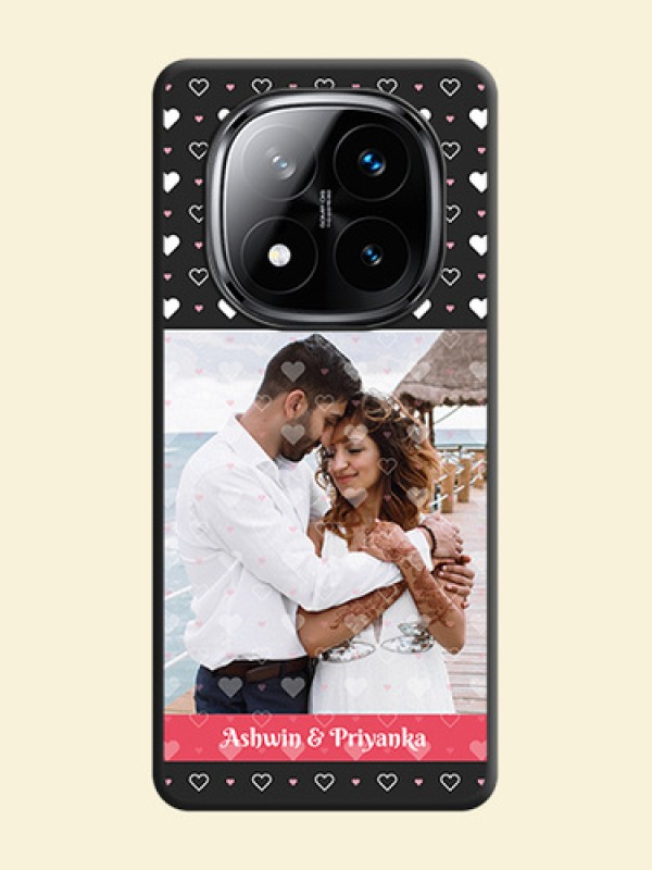 White Color Love Symbols with Text Design on Photo On Space Black Custom Soft Matte Mobile Back Cover - Poco X7 5G
