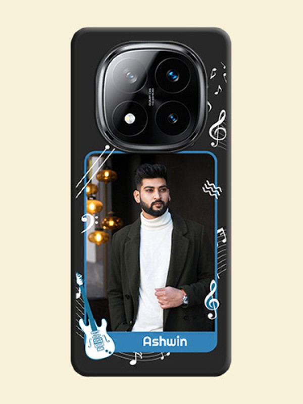 Musical Theme Design with Text on Photo On Space Black Custom Soft Matte Mobile Back Cover - Poco X7 5G