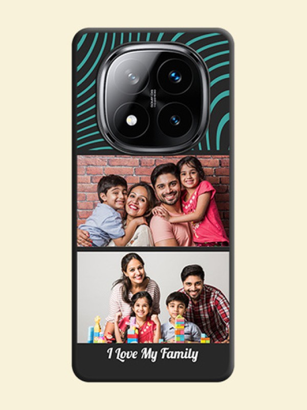 Wave Pattern with 2 Image Holder On Space Black Custom Soft Matte Mobile Back Cover - Poco X7 5G