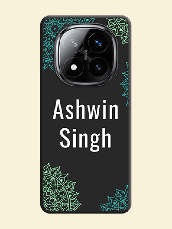 Your Name with Floral Design On Space Black Custom Soft Matte Mobile Back Cover - Poco X7 5G