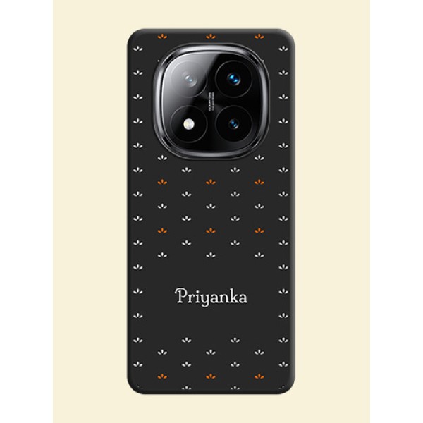 Simple Pattern With Custom Text On Space Black Custom Soft Matte Mobile Back Cover - Poco X7 5G