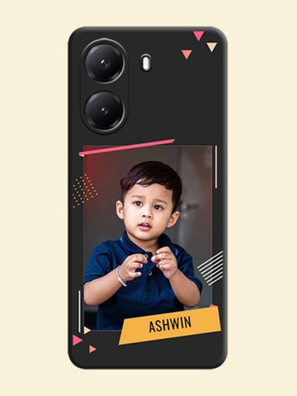Photo Frame with Triangle Small Dots on Photo On Space Black Custom Soft Matte Mobile Back Cover - Poco X7 Pro 5G