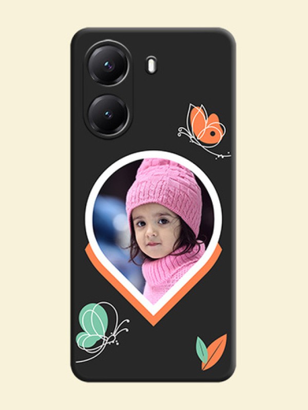 Upload Pic With Simple Butterly Design On Space Black Custom Soft Matte Mobile Back Cover - Poco X7 Pro 5G