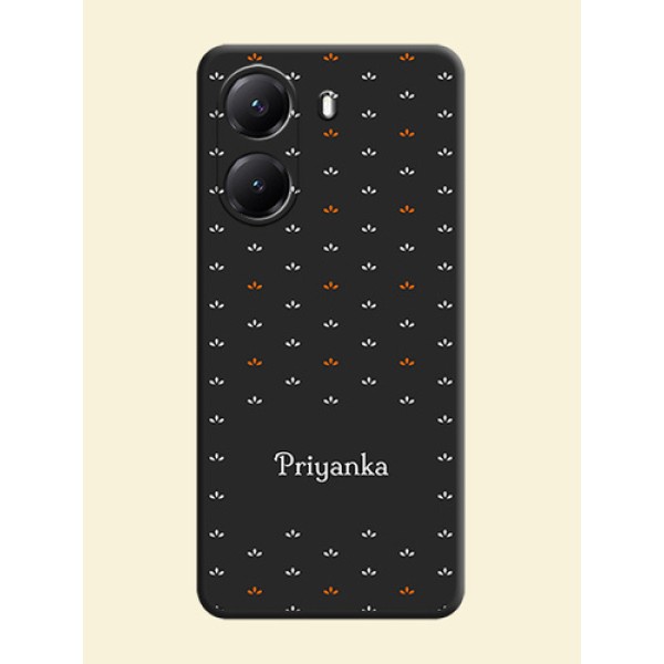Simple Pattern With Custom Text On Space Black Custom Soft Matte Mobile Back Cover - Poco X7 Pro 5G