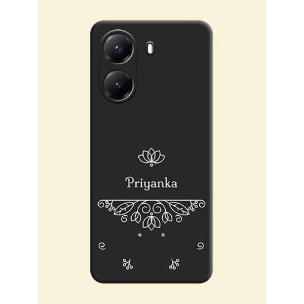 Lotus Garden Custom Text On Space Black Custom Soft Matte Mobile Back Cover - Poco X7 Pro 5G