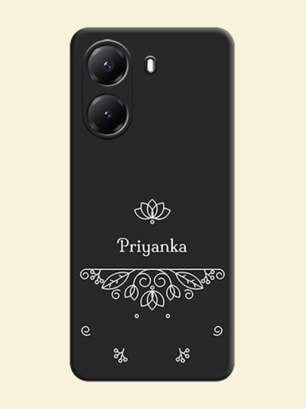 Lotus Garden Custom Text On Space Black Custom Soft Matte Mobile Back Cover - Poco X7 Pro 5G